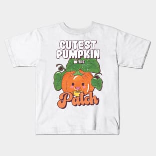 Cutest pumpkin in the patch kawaii pumpkin Kids T-Shirt